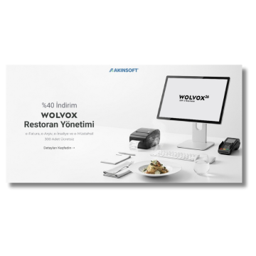 Akınsoft Wolvox Restoran Lite | Bursa Ana Bayi | Mart %40