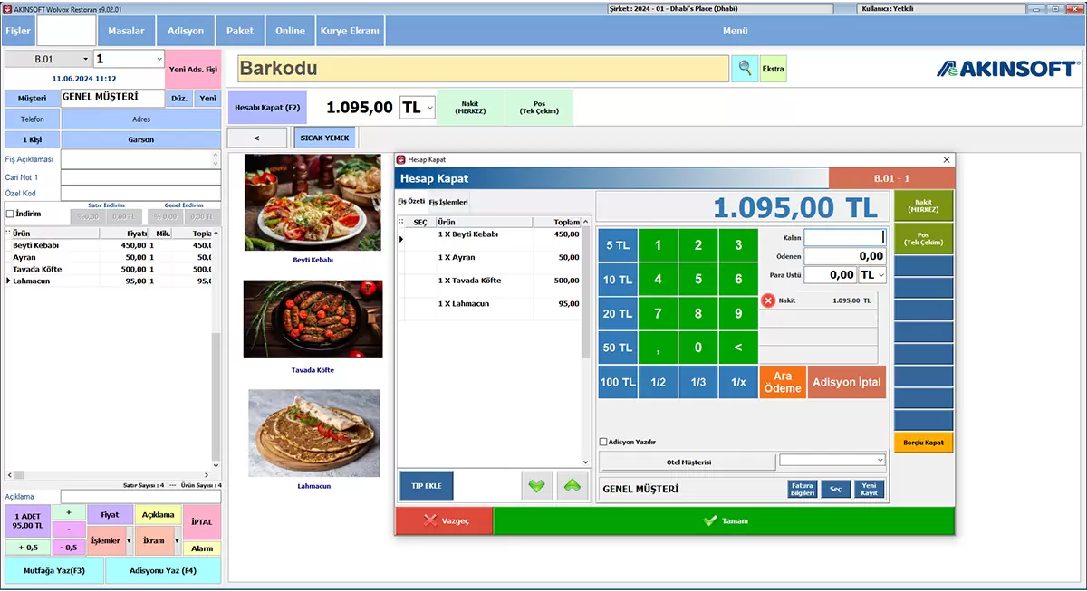 AKINSOFT restoran programı: masadan paket servise tek sistem